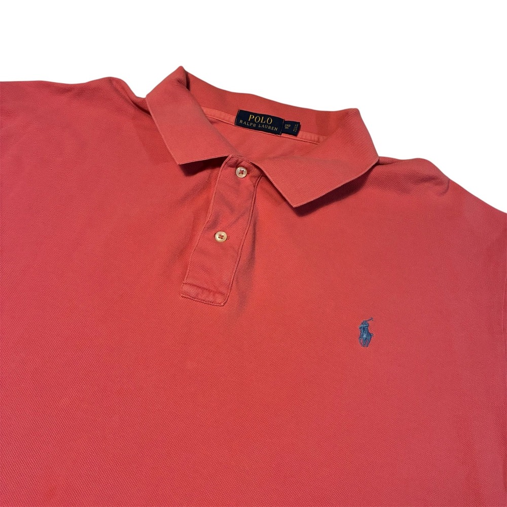 Polo Ralph Lauren Mens Coral Pink Short Sleeve Polo Shirt Big & Tall 3XB